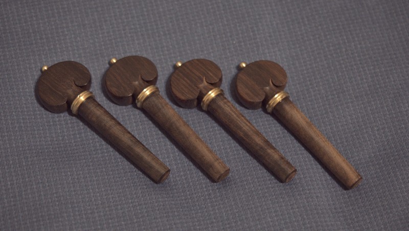 Cuie Vioara Palisandru Model Heart cu ornament Auriu