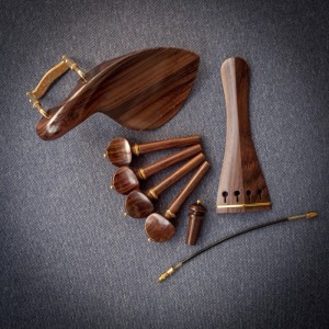 Set Accesorii Vioara Palisandru cu Ornament Auriu